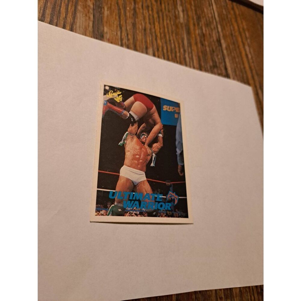 Vintage 1989 WWF Ultimate Warrior Trading Card 5 Titan Sport Game Time Wrestling